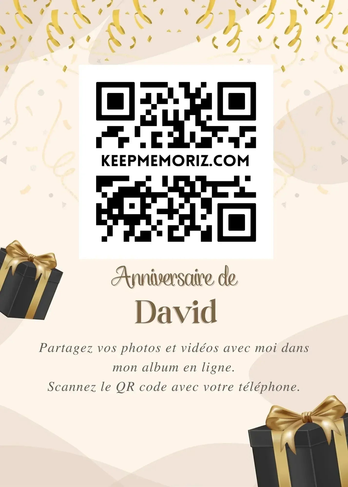 Galerie Photo et vidéo QR Code - Collectez les Photos et vidéos de vos Invités - Keep memoriz