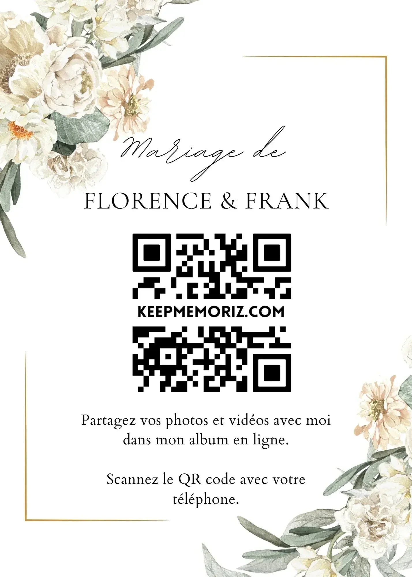 Galerie Photo et vidéo QR Code - Collectez les Photos et vidéos de vos Invités - Keep memoriz