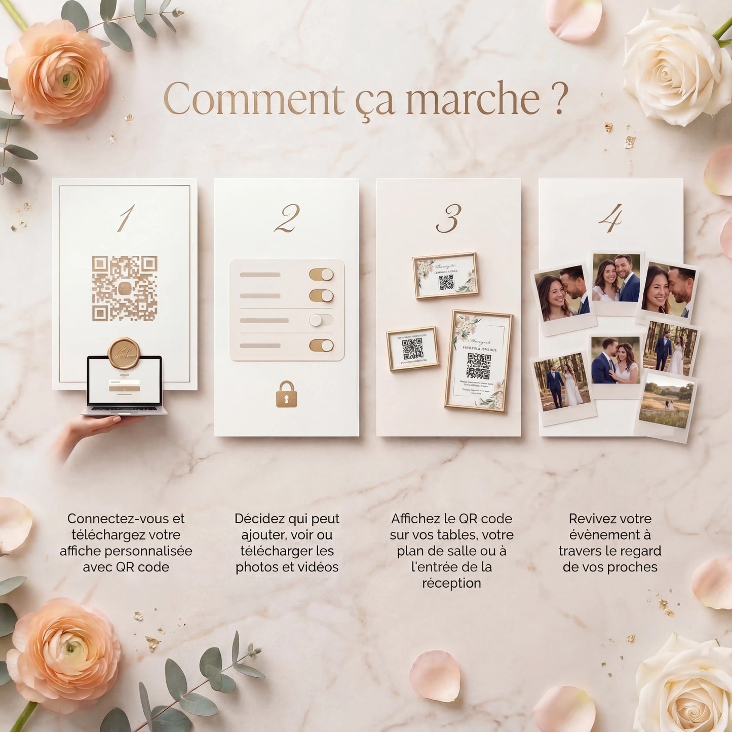 QR Code Mariage et Anniversaire — Galerie Photo Vidéo Collaborative | Sans Application